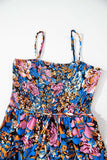 Floral Smocked Spaghetti Straps Wide Leg Jumpsuit - Trendsi - Flyclothing LLC