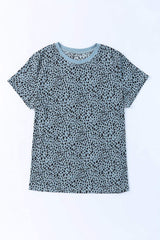 Animal Print Round Neck Short Sleeve T-Shirt - Trendsi - Flyclothing LLC