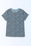 Animal Print Round Neck Short Sleeve T-Shirt - Trendsi - Flyclothing LLC