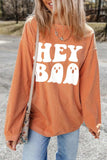 Letter Graphic Round Neck Long Sleeve Sweatshirt - Trendsi - Flyclothing LLC