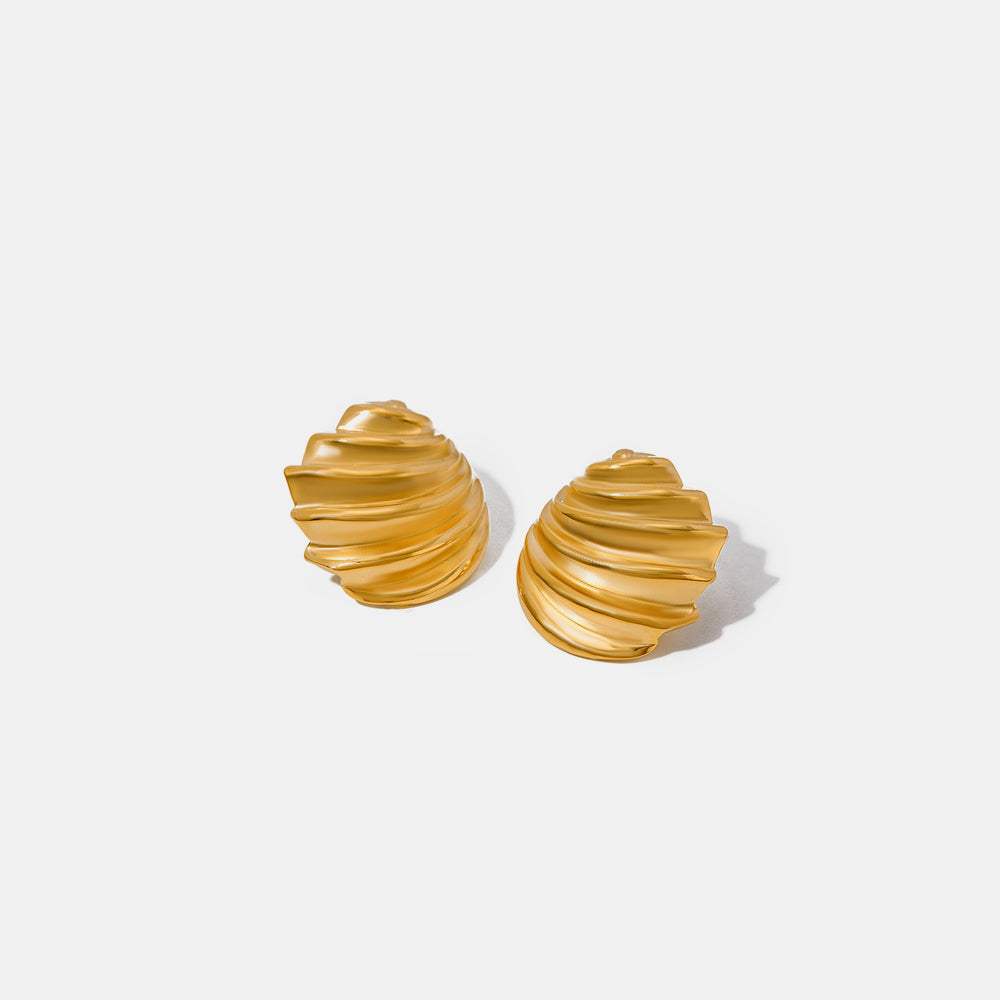 Stainless Steel Shell Shape Stud Earrings - Trendsi - Flyclothing LLC
