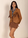 Tied Tassel Collared Neck Long Sleeve Jacket - Trendsi - Flyclothing LLC