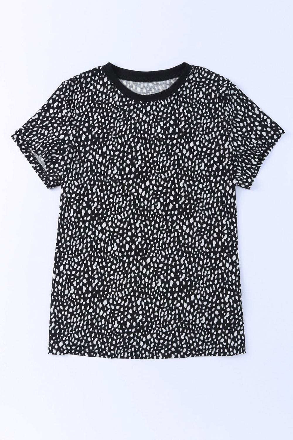 Animal Print Round Neck Short Sleeve T-Shirt - Trendsi - Flyclothing LLC