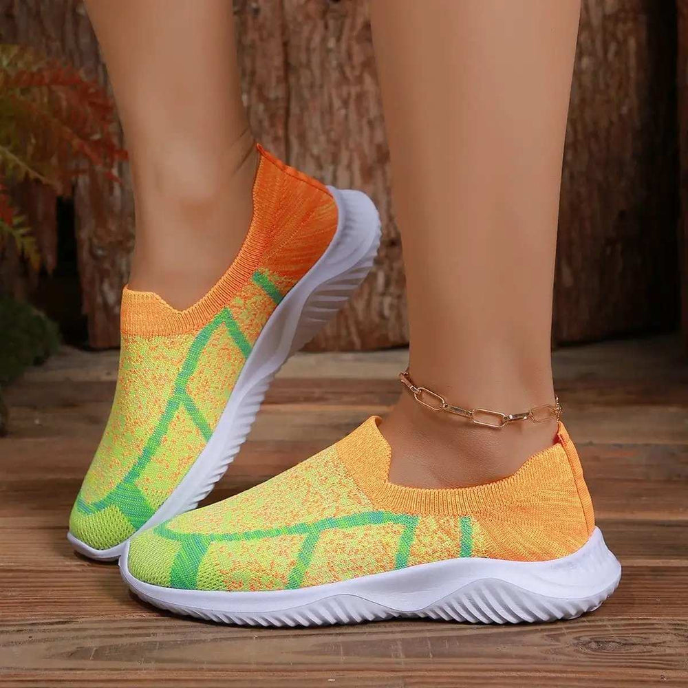 Breathable Mesh Round Toe Sneakers - Trendsi - Flyclothing LLC