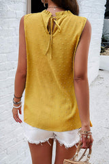 Swiss Dot Round Neck Tank - Trendsi - Flyclothing LLC