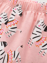 Children's Zebra Print Round Neck Top and Shorts Set - Trendsi - Flyclothing LLC