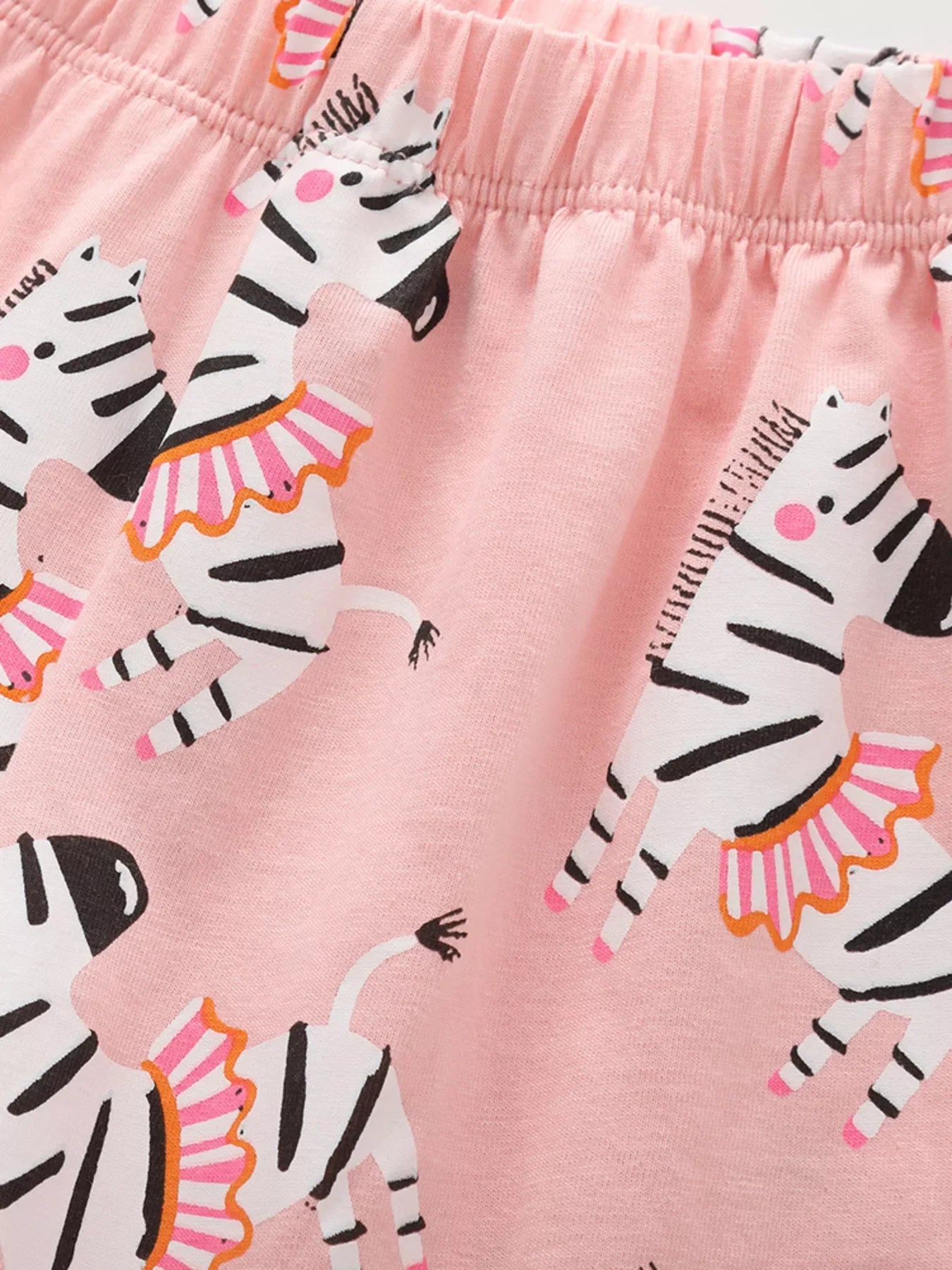 Children's Zebra Print Round Neck Top and Shorts Set - Trendsi - Flyclothing LLC