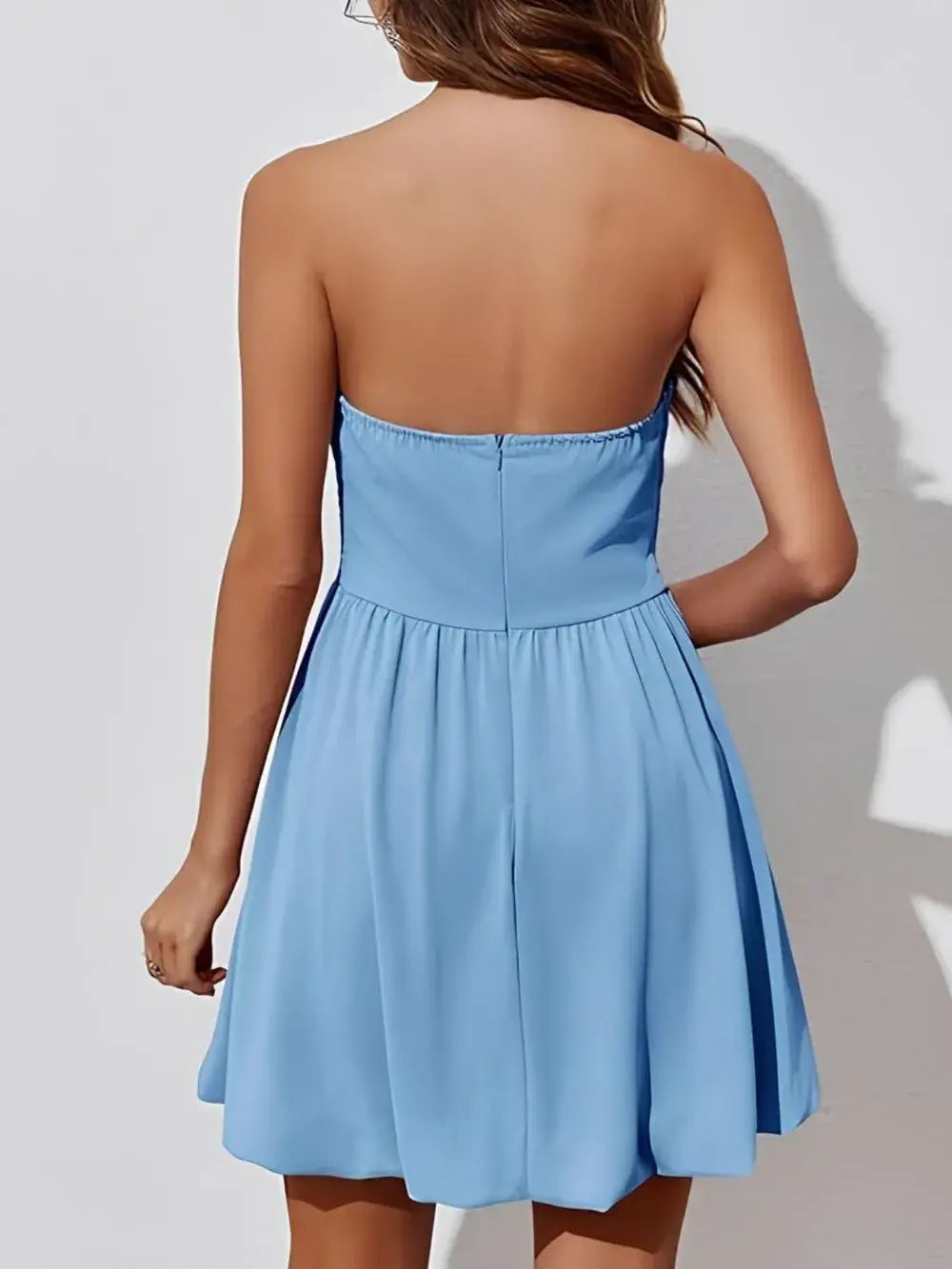 Ruched Tube Mini Dress - Trendsi - Flyclothing LLC