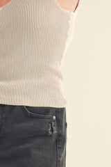 Aemi + Co Ribbed Wide Strap Knit Tank - Trendsi - Flyclothing LLC