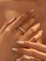 18K Gold-Plated Stainless Steel Zircon Ring - Trendsi - Flyclothing LLC