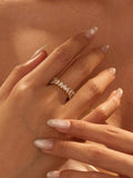 18K Gold-Plated Stainless Steel Zircon Ring - Trendsi - Flyclothing LLC
