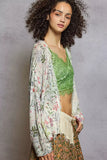 POL Open Front Floral Cardigan with Center Open Fringe - Trendsi - Flyclothing LLC