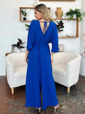 Double Take Full Size Surplice Wide Leg Jumpsuit with Pockets - Trendsi - Flyclothing LLC