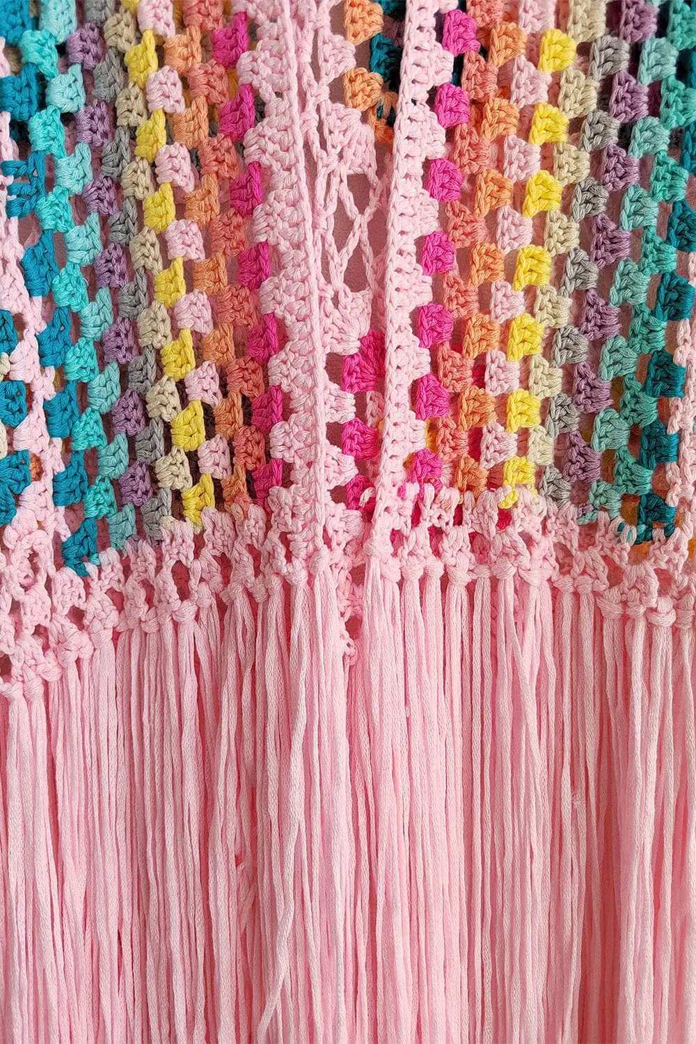 Fringe Tied Long Sleeve Cardigan - Trendsi - Flyclothing LLC