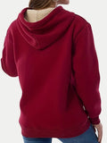 Drawstring Long Sleeve Hoodie with Kangaroo Pocket - Trendsi