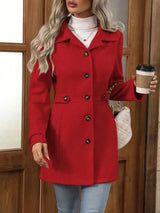 Button Up Long Sleeve Coat - Trendsi - Flyclothing LLC