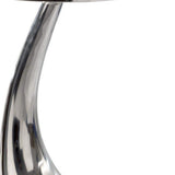 21" Silver And Black Aluminum And Granite Round Abstract End Table - HomeRoots - Flyclothing LLC