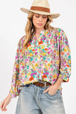 SAGE + FIG Button Down Floral Shirt - Trendsi