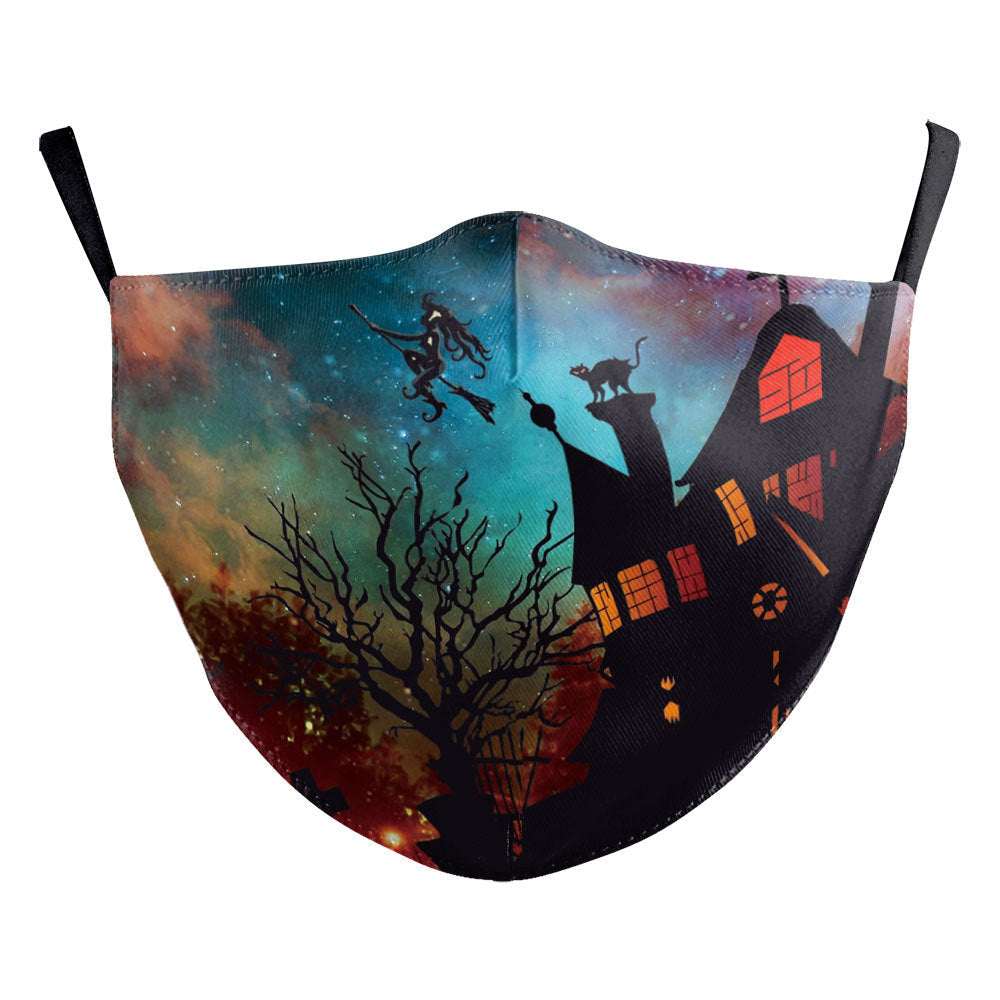 Digital Printing Halloween Skull Pumpkin Creative Design Double-layer Dustproof Mask - My Store - Flyclothing LLC