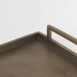 15" Gold Aluminum Hand Finished Vanity Tray With Handles - HomeRoots - Flyclothing LLC