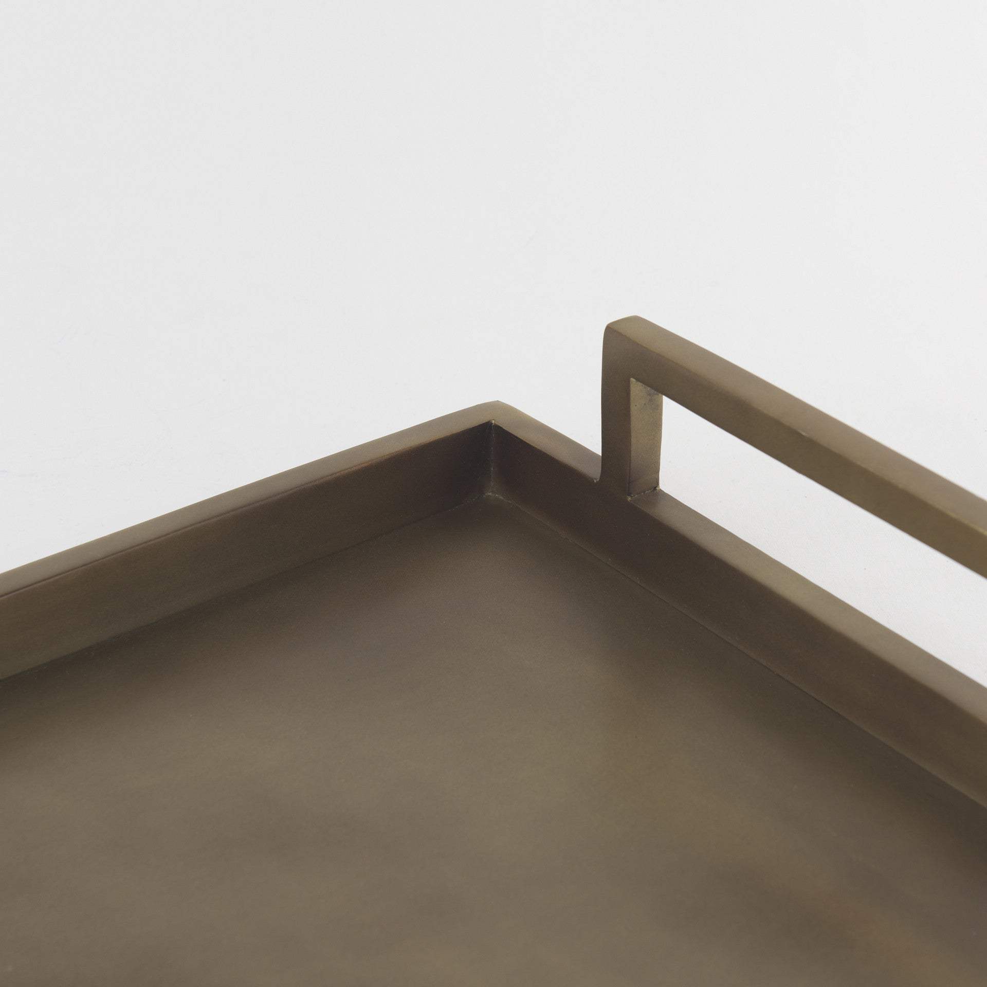 15" Gold Aluminum Hand Finished Vanity Tray With Handles - HomeRoots - Flyclothing LLC