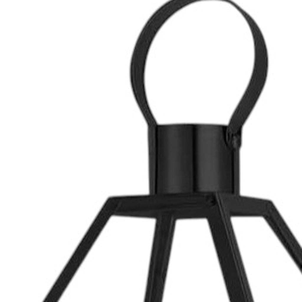 16" Black And Clear Glass And Metal Tabletop Lantern Candle Holder - HomeRoots - Flyclothing LLC