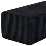 51" Black Corduroy Ottoman - HomeRoots - Flyclothing LLC