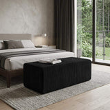 51" Black Corduroy Ottoman - HomeRoots - Flyclothing LLC