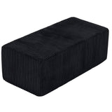 51" Black Corduroy Ottoman - HomeRoots - Flyclothing LLC