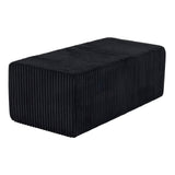 51" Black Corduroy Ottoman - HomeRoots - Flyclothing LLC