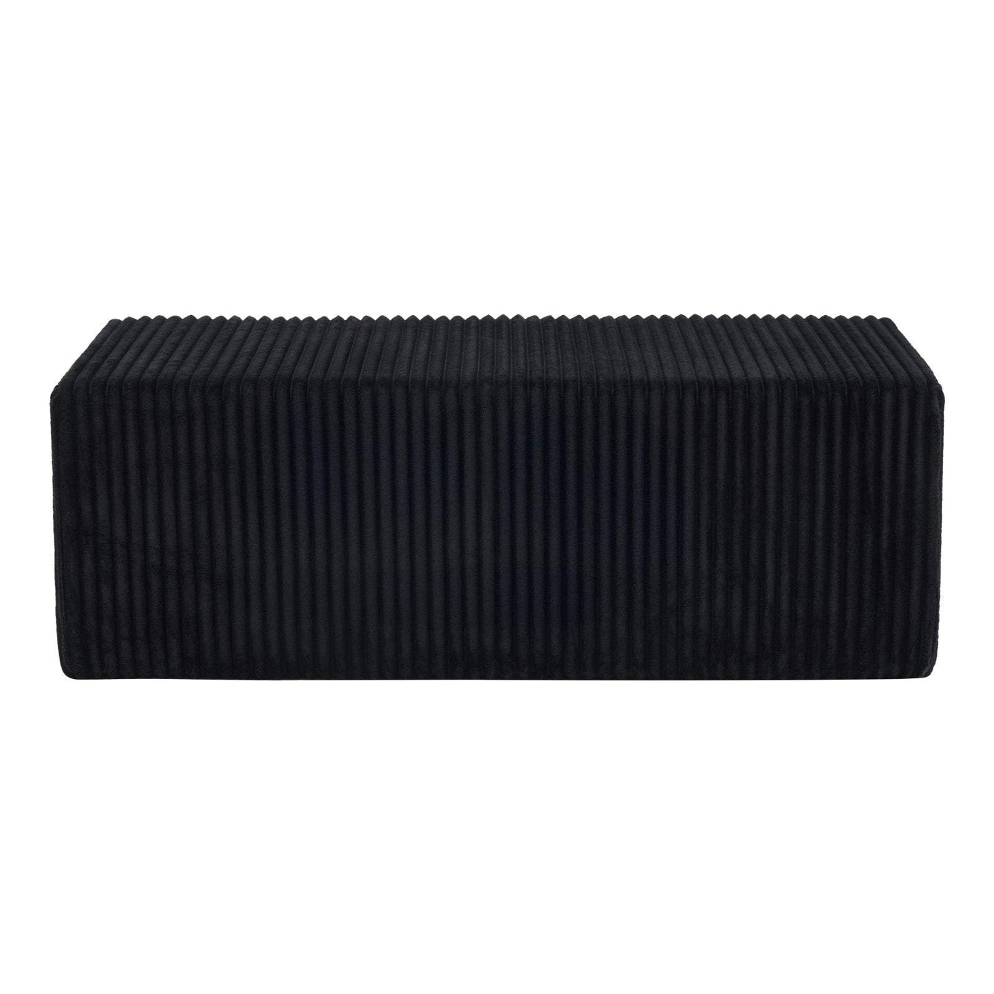 51" Black Corduroy Ottoman - HomeRoots - Flyclothing LLC