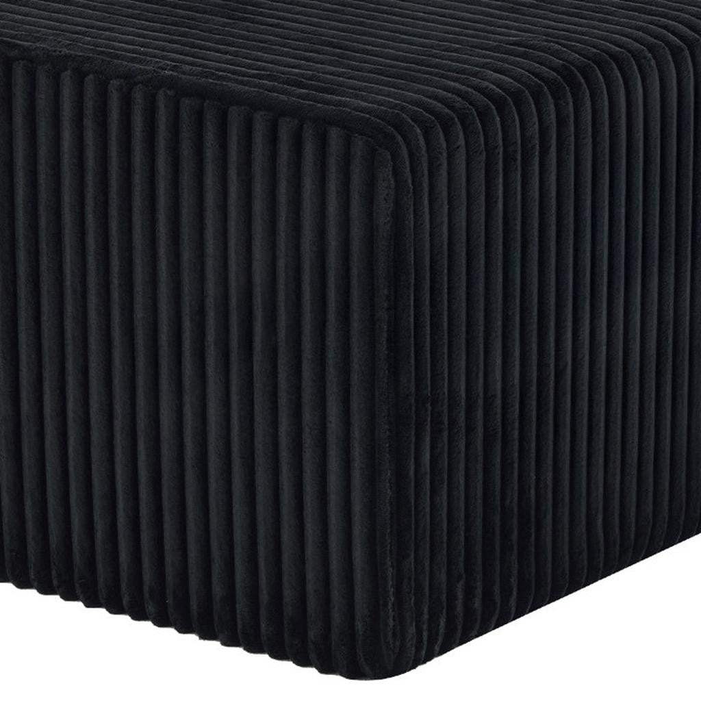 51" Black Corduroy Ottoman - HomeRoots - Flyclothing LLC