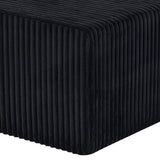 51" Black Corduroy Ottoman - HomeRoots - Flyclothing LLC