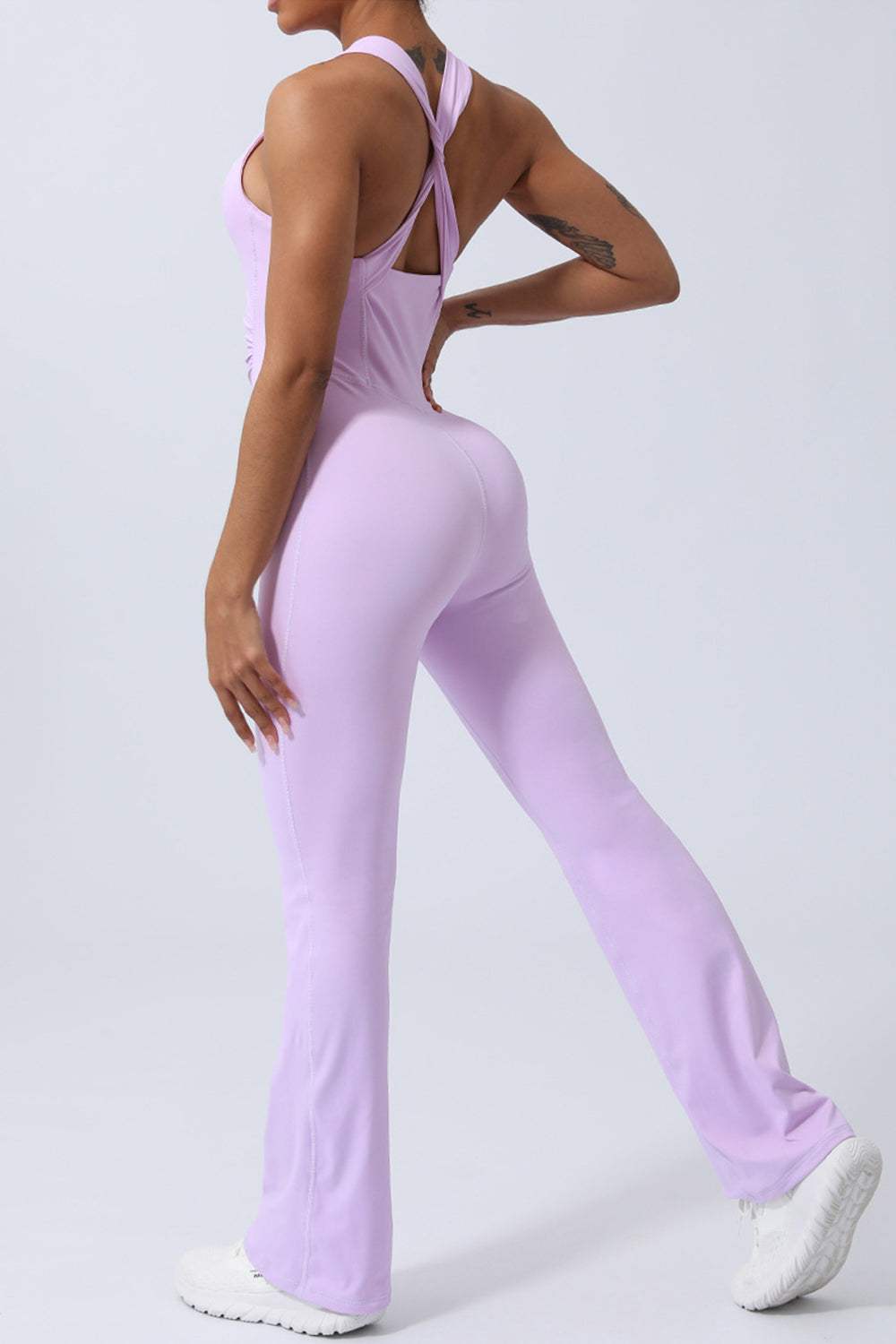 Crisscross Wide Strap Sleeveless Jumpsuit - Trendsi - Flyclothing LLC