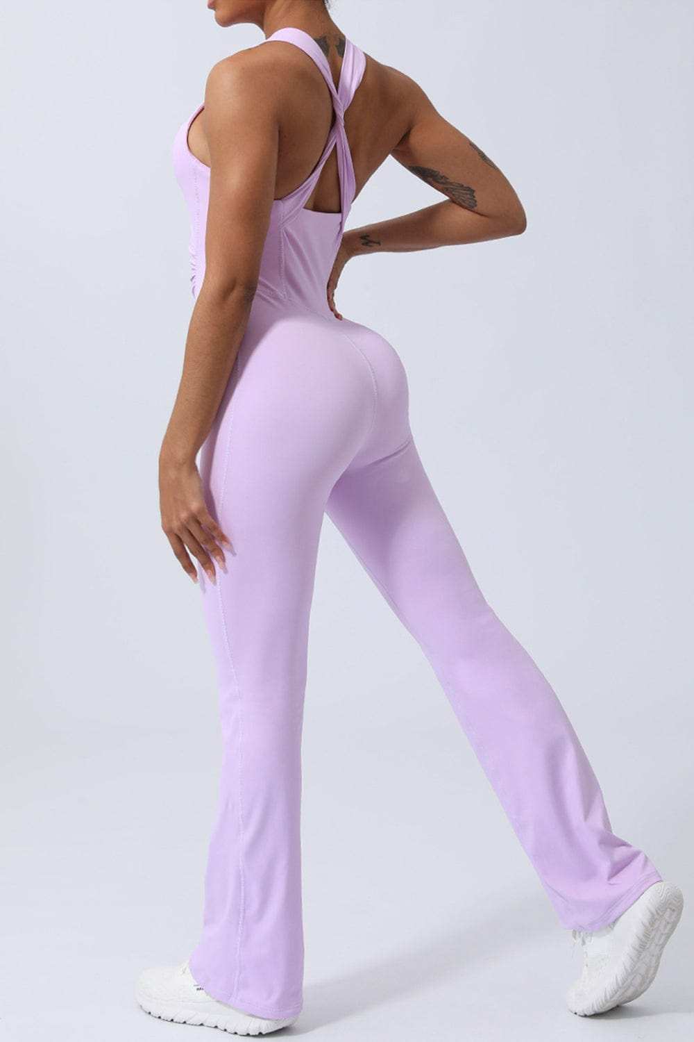 Crisscross Wide Strap Sleeveless Jumpsuit - Trendsi - Flyclothing LLC