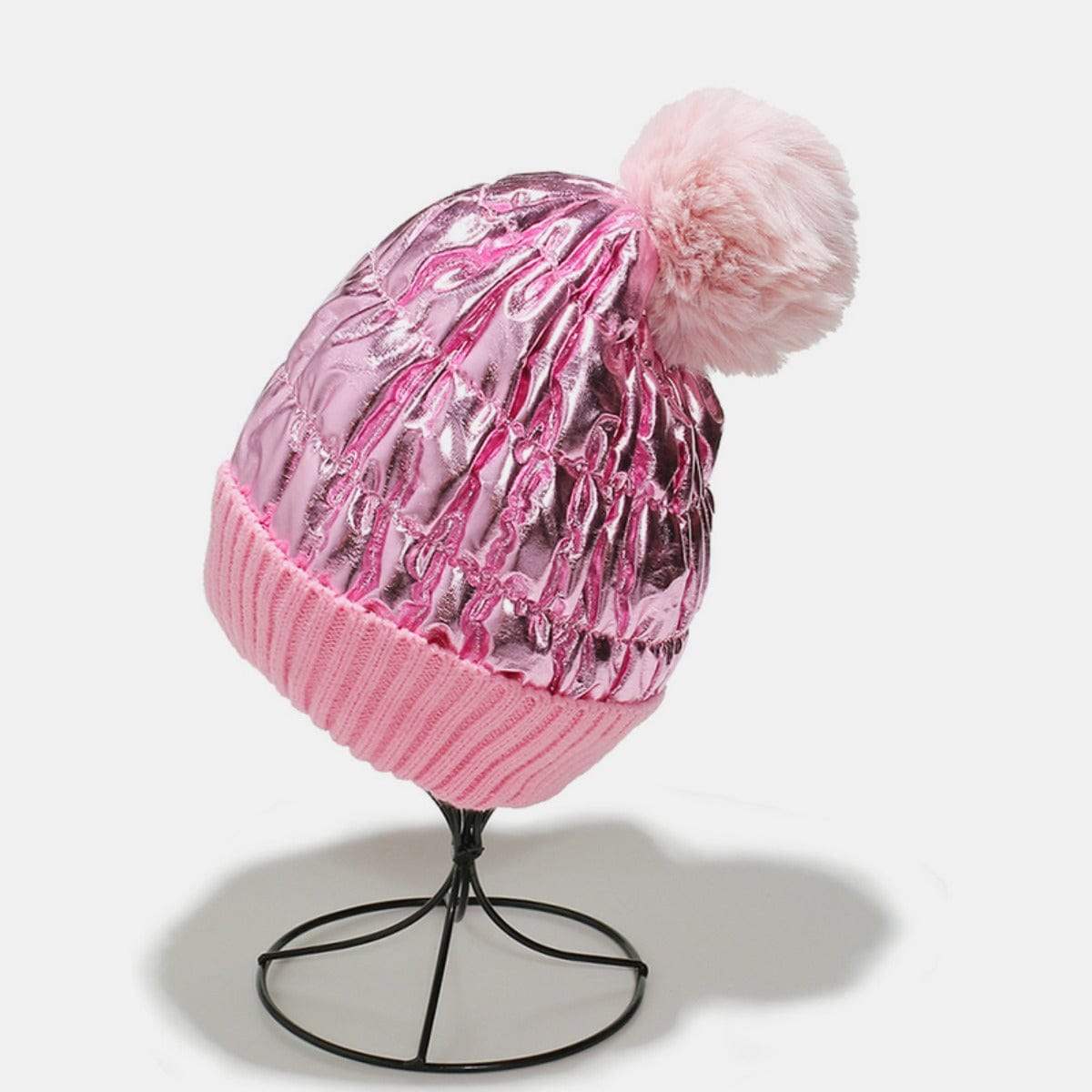 Thermal Knit Hat with Pompom - Trendsi - Flyclothing LLC