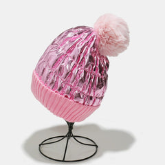 Thermal Knit Hat with Pompom - Trendsi