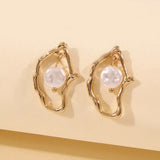 18K Gold-Plated Pearl Earrings - Trendsi - Flyclothing LLC