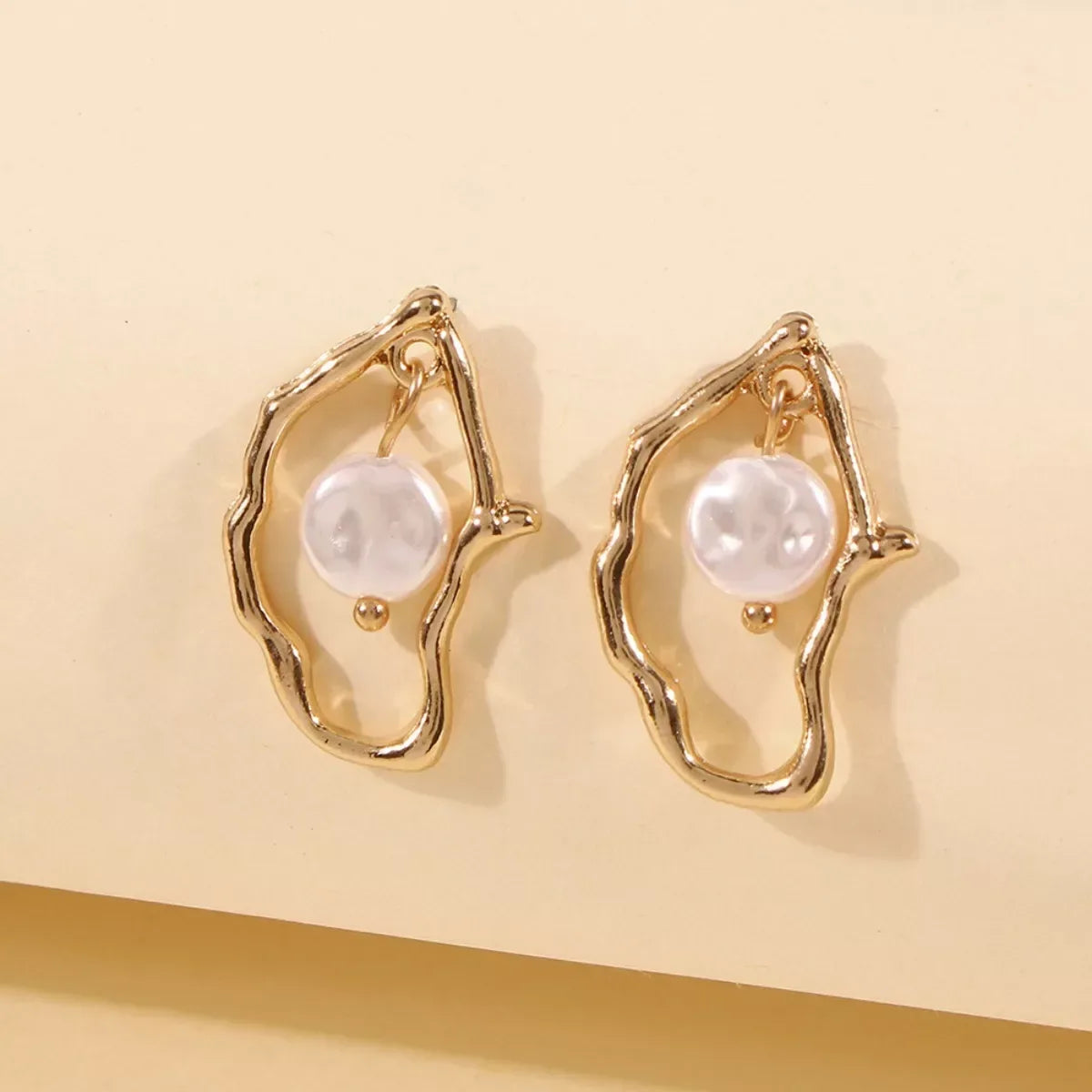 18K Gold-Plated Pearl Earrings - Trendsi - Flyclothing LLC