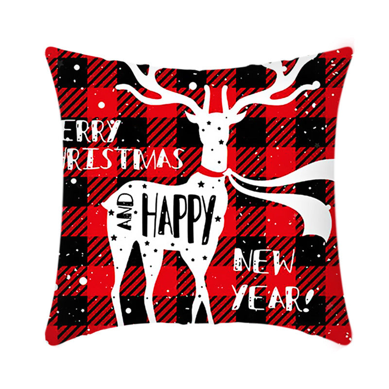 Merry Christmas Cushion Cover 45cm Elk Santa Claus Short Plush Sofa Pillow Cover Home Decor Pillowcase Christmas Decoration - My Store - Flyclothing LLC