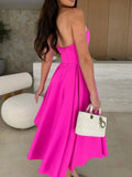 Solid Color Tube Midi Dress - Trendsi