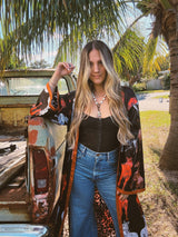 Rebel Yell Horse & Leopard Print Reversible Duster - Lil Bee's Bohemian - Flyclothing LLC