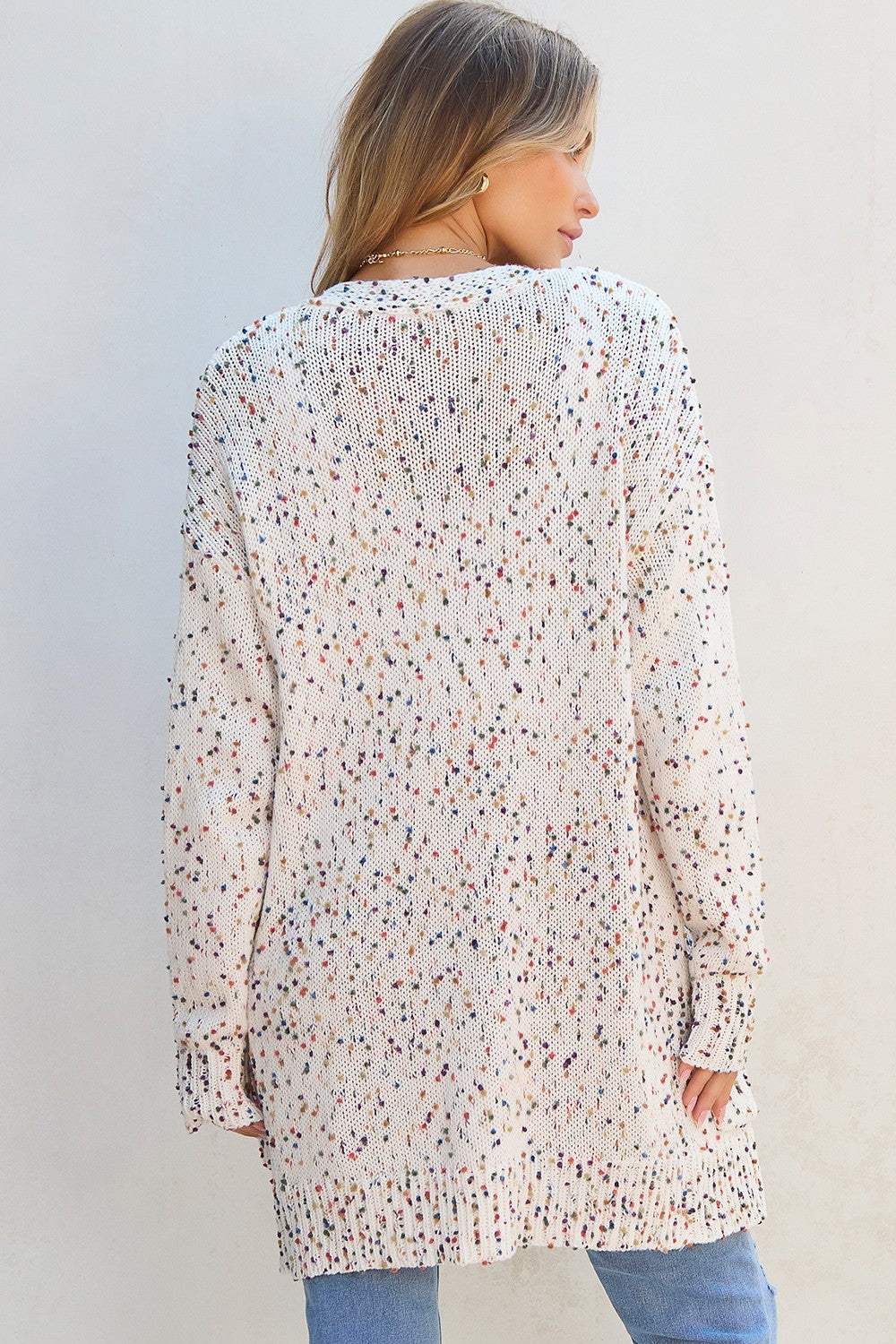 Open Front Long Sleeve Cardigan - Trendsi - Flyclothing LLC