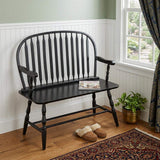 44" Black Wood Windsor Spindle Back Bench - HomeRoots - Flyclothing LLC