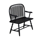 44" Black Wood Windsor Spindle Back Bench - HomeRoots - Flyclothing LLC