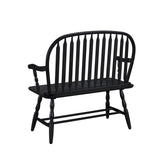 44" Black Wood Windsor Spindle Back Bench - HomeRoots - Flyclothing LLC