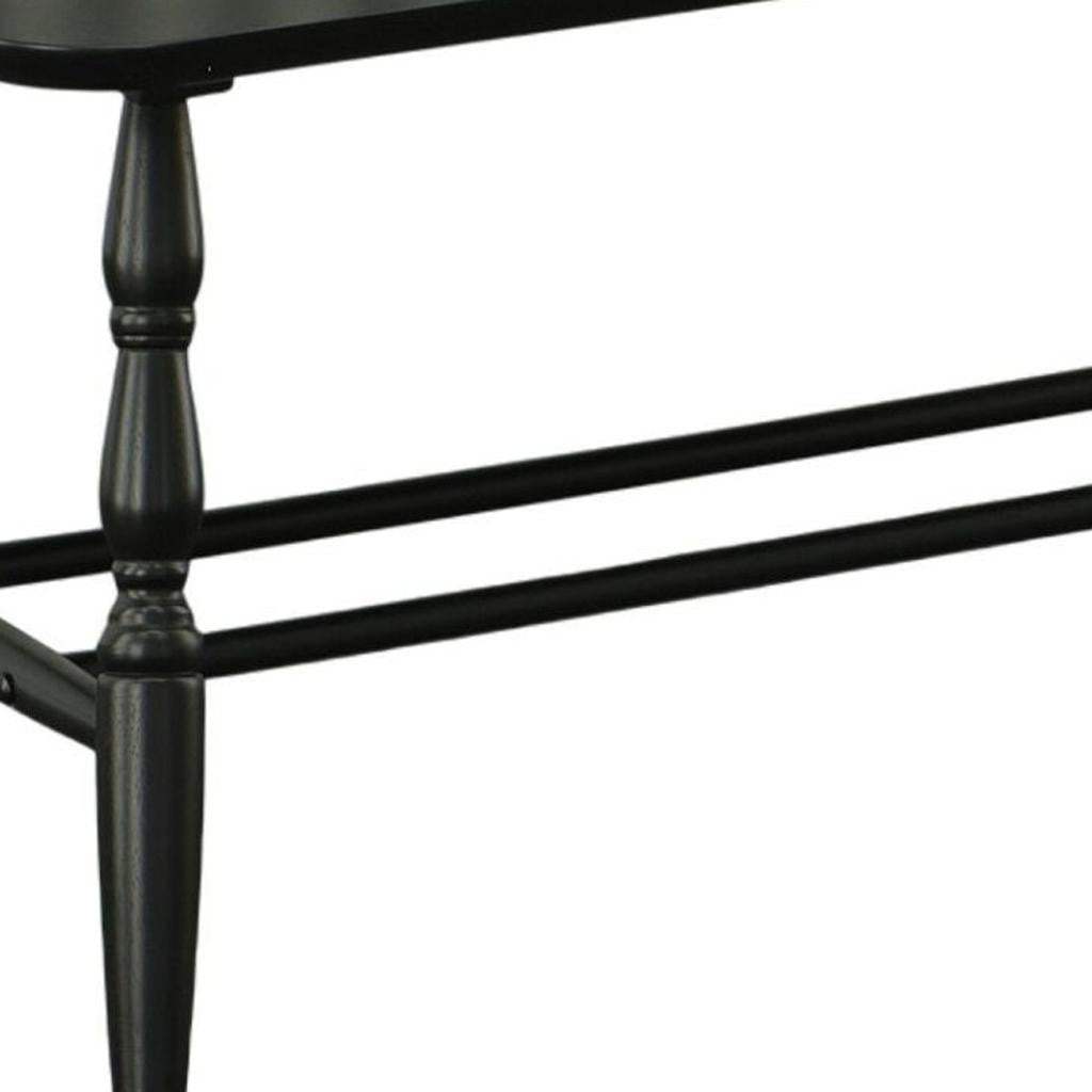 44" Black Wood Windsor Spindle Back Bench - HomeRoots - Flyclothing LLC