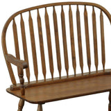 44" Oak Wood Windsor Spindle Back Bench - HomeRoots - Flyclothing LLC