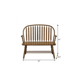 44" Oak Wood Windsor Spindle Back Bench - HomeRoots - Flyclothing LLC
