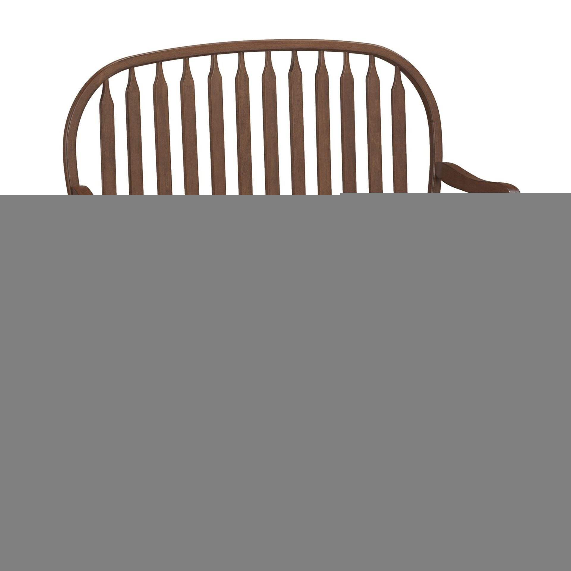 44" Dark Brown Wood Windsor Spindle Back Bench - HomeRoots - Flyclothing LLC